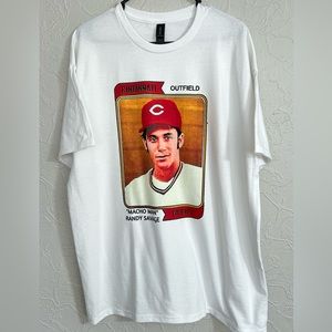 Macho Man Cincinnati Red Baseball Rookie Card Shirt SIZE XL RARE